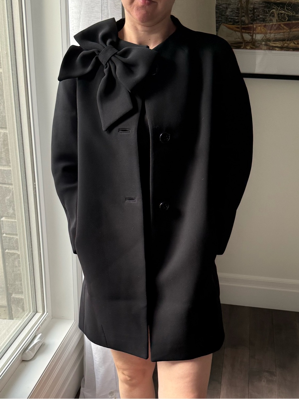 Kate Spade Black Bow “Dorothy” Dress Coat - Picture 2 of 15